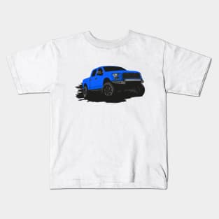 Lifted Blue Raptor pickup Kids T-Shirt